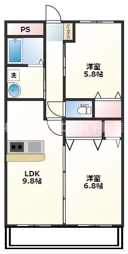 PETITE GRANGE(2LDK/1階)の間取り写真