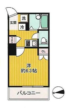 アイディ平和島II(1K/3階)の間取り写真