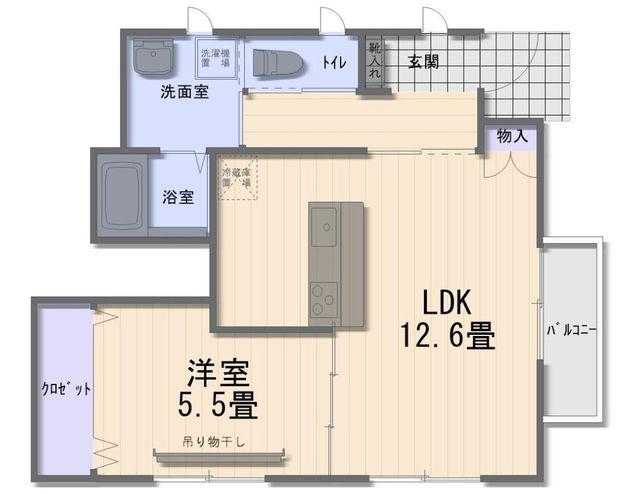ディアコートK(1LDK/1階)の間取り写真