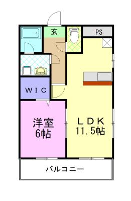 プリステージュ(1LDK/2階)の間取り写真