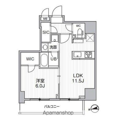 S-RESIDENCE新御徒町CHIARO(1LDK/4階)の間取り写真