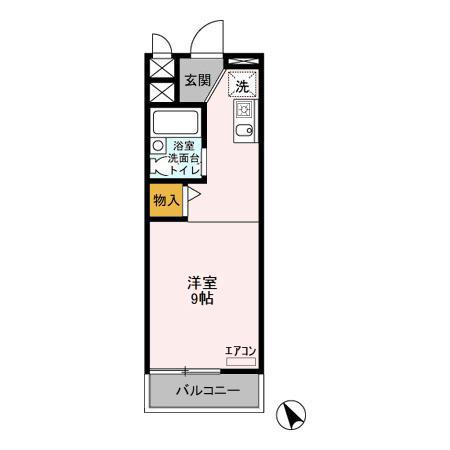 サザンクロスハイム(ワンルーム/1階)の間取り写真