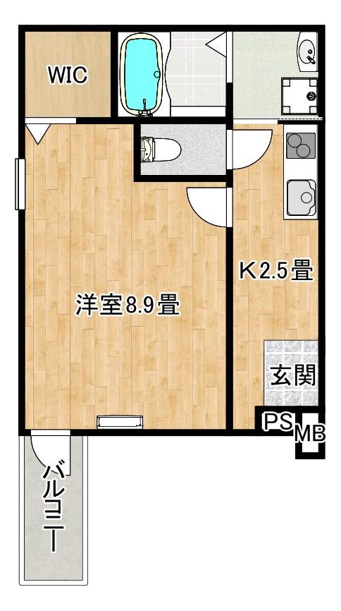 フジパレス百舌鳥駅南I番館(1K/1階)の間取り写真