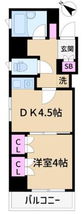 ジェイパーク青葉台弐番館(1DK/7階)の間取り写真