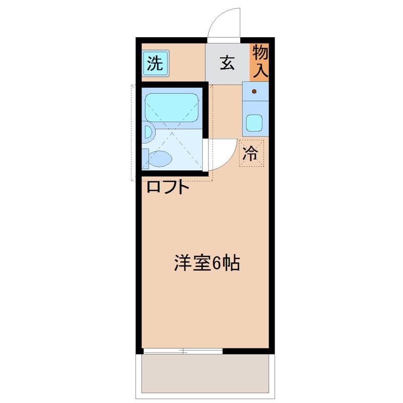 初期費用軽減 オリーブフラット(1K/2階)の間取り写真