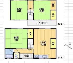 修学院泉殿町(3LDK/1階)の間取り写真