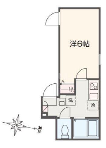 MELLAS北千住(1K/4階)の間取り写真