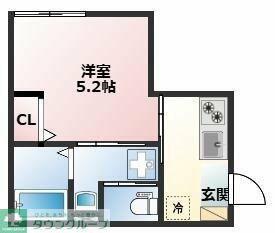 リアル綱島パークテラスA棟(1K/1階)の間取り写真