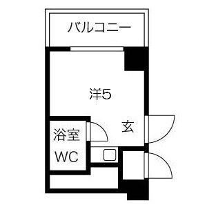 クローバーハイツ(ワンルーム/8階)の間取り写真