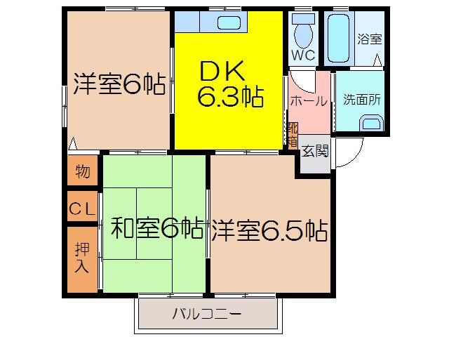 ニューサピエ(3DK/1階)の間取り写真