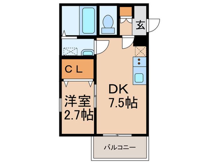 グルーブメゾン須磨東町(1DK/2階)の間取り写真