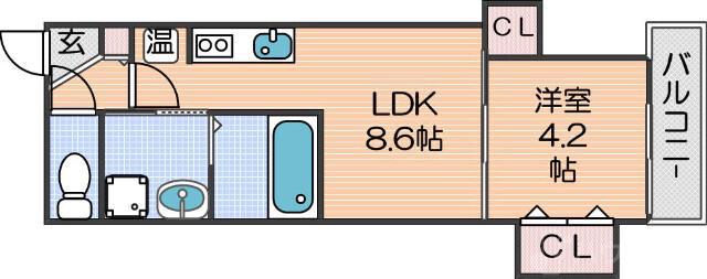 F ASECIA SCELTO エフアセシアシエルト(1LDK/2階)の間取り写真