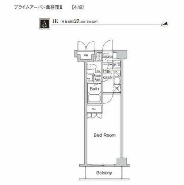 プライムアーバン西荻窪II(1K/4階)の間取り写真