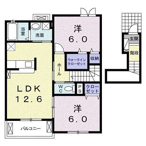 セノーテ A(2LDK/2階)の間取り写真