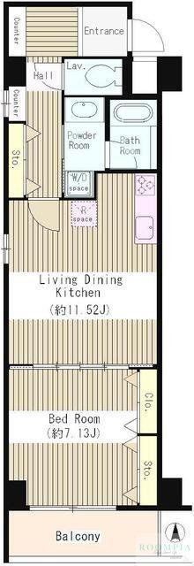 RESIDENCE SATSUMA 201(1LDK/3階)の間取り写真