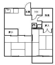 栄明荘(2DK/1階)の間取り写真