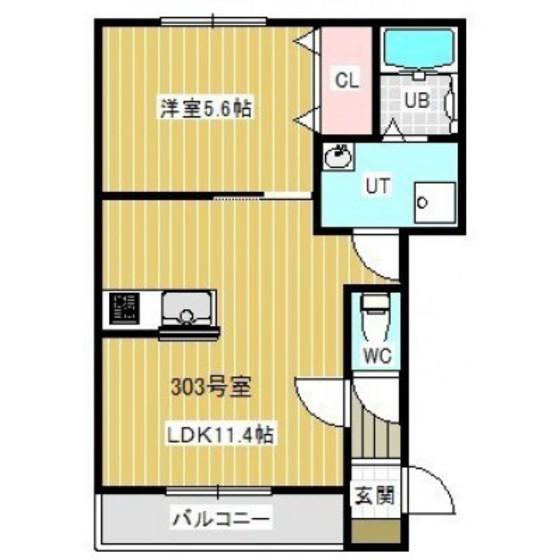 サクラーレ(1LDK/2階)の間取り写真