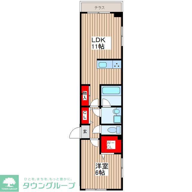 グラッドレクト(1LDK/1階)の間取り写真