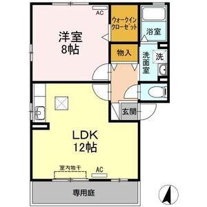 カレーラ(1LDK/1階)の間取り写真