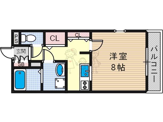 ARCUS ROSA(1K/2階)の間取り写真