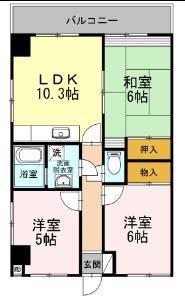 フリーダム光が丘II(3LDK/3階)の間取り写真