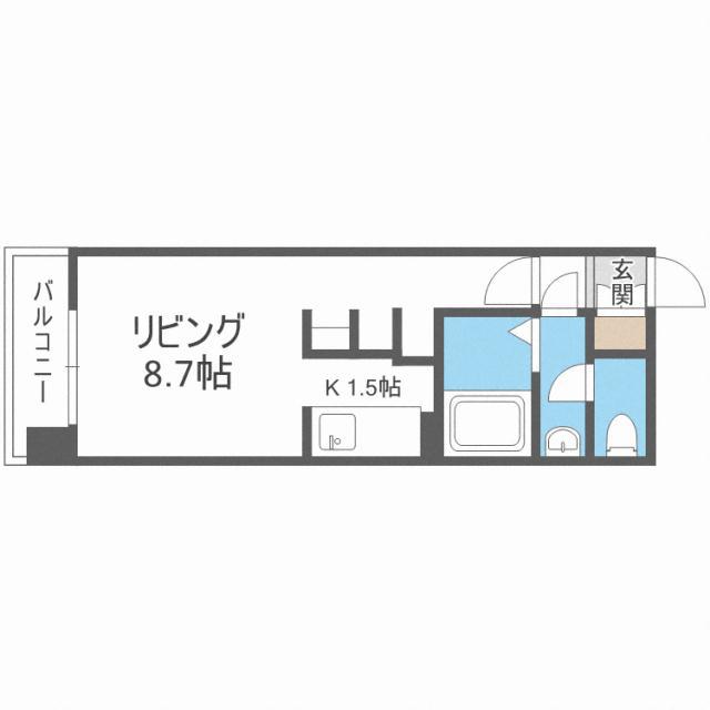 グレイスコート北18条(1K/4階)の間取り写真