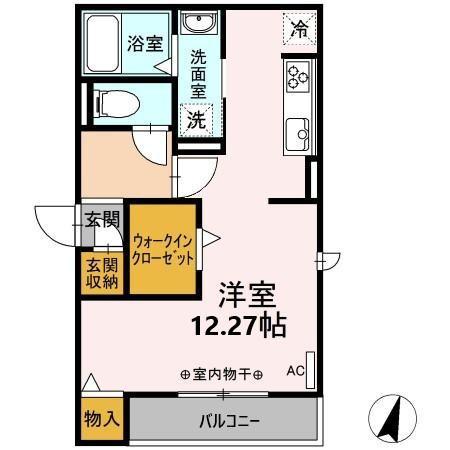 グランツラウムGT(ワンルーム/2階)の間取り写真