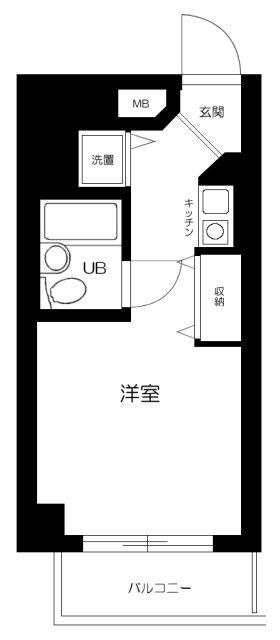 ヒルズ駒場東大前(ワンルーム/1階)の間取り写真