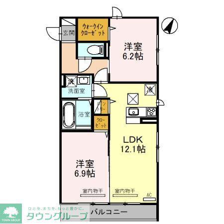 ボヌール四季VIII(2LDK/1階)の間取り写真