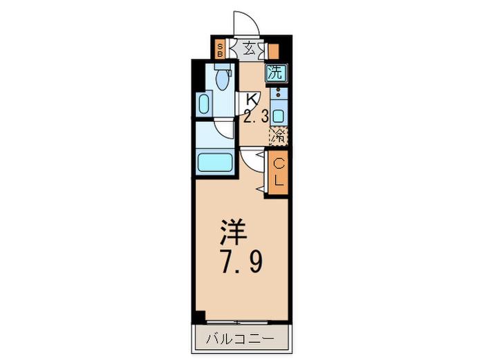 コンフォリア馬込(1K/7階)の間取り写真