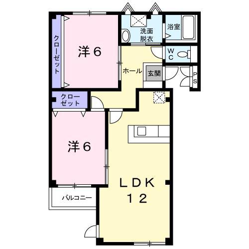 ジュライテン(2LDK/2階)の間取り写真