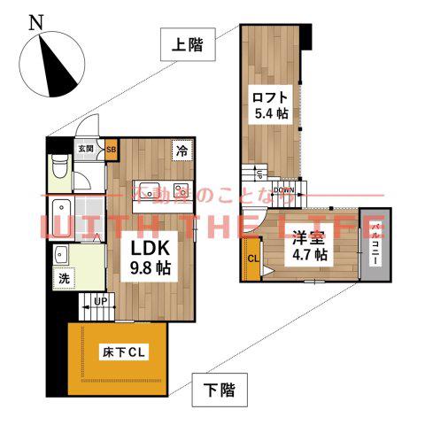ADC津福ソフィア(1LDK/2階)の間取り写真