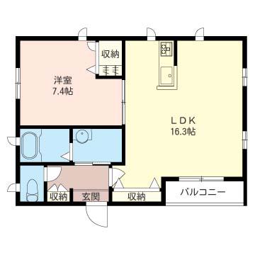 アドコート元町(1LDK/2階)の間取り写真