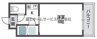 パールハイム駒川(1K/2階)の間取り写真