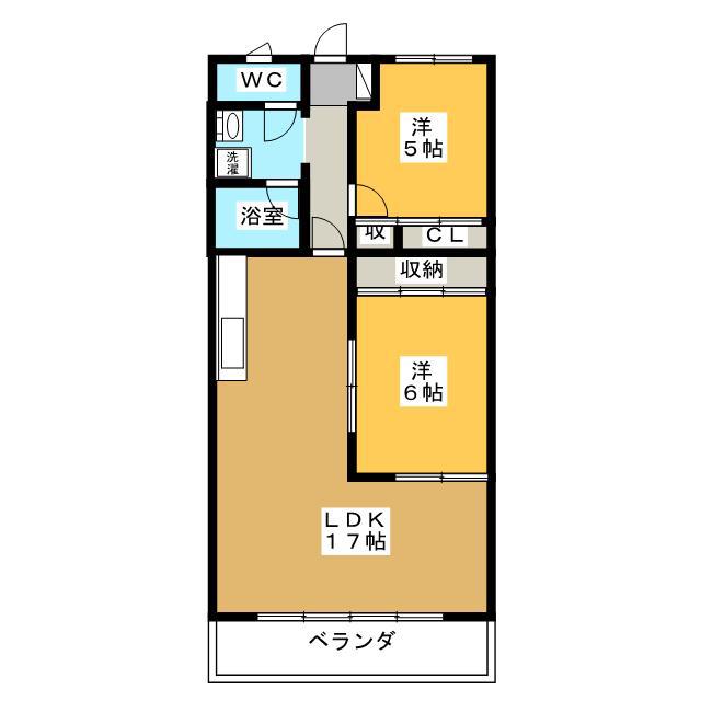 アステール(2LDK/2階)の間取り写真