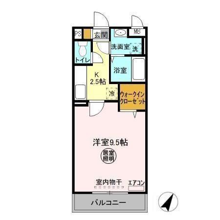 メルベーユ・ソフィア(1K/3階)の間取り写真