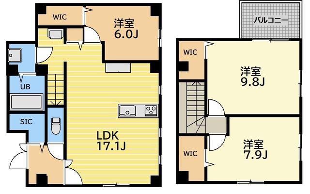 ディアレストステージ市川II(3LDK/3階)の間取り写真