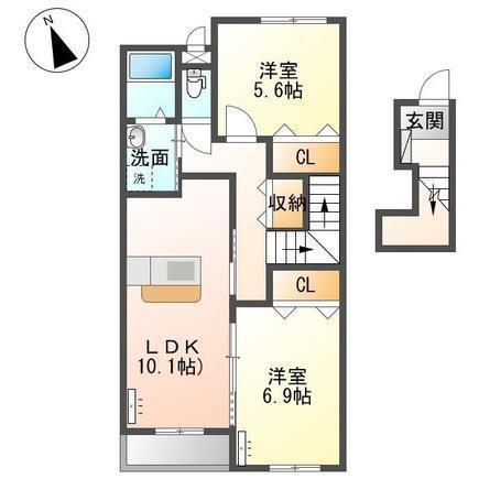 カノープス(2LDK/2階)の間取り写真