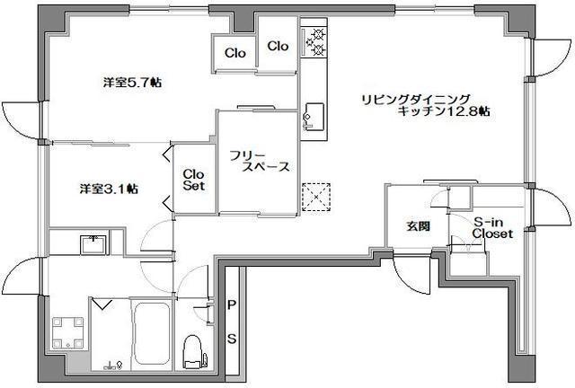 IKビル(1SLDK/4階)の間取り写真