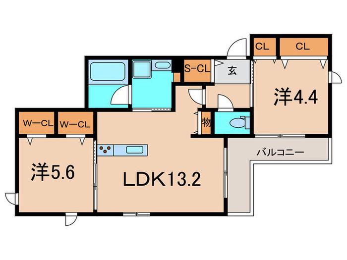 FORENA COURT 塚口 ウエスト(2LDK/4階)の間取り写真