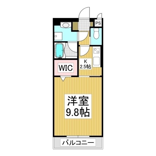コンフォーティア伊那中央B(1K/5階)の間取り写真