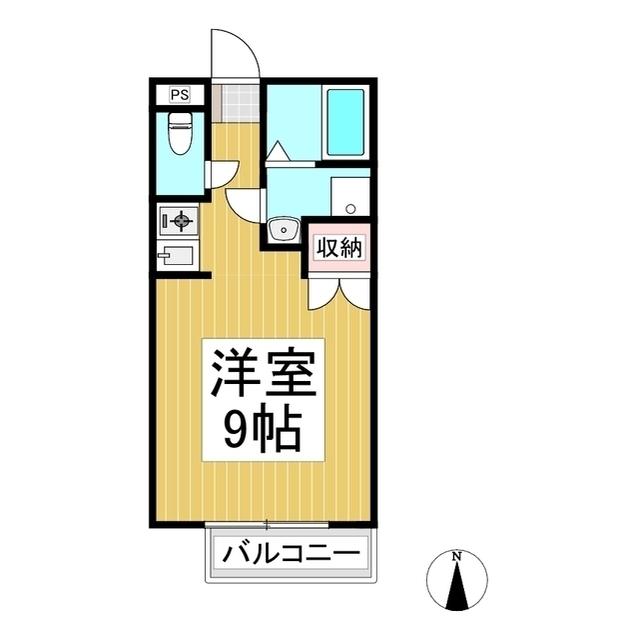 ローズハイツマチダB(ワンルーム/3階)の間取り写真