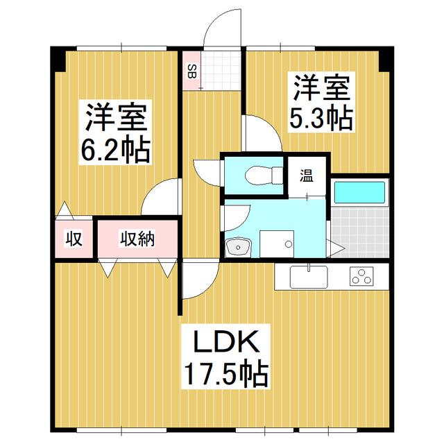 アコールマンション平田 403号(2LDK/4階)の間取り写真