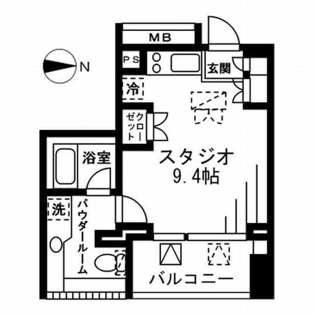 プライムアーバン四谷外苑東(ワンルーム/5階)の間取り写真