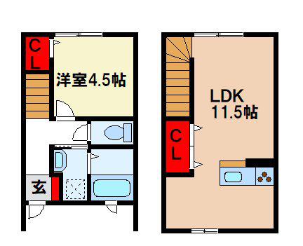 CREDO基山II(1LDK/1階)の間取り写真