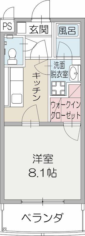 グランエール(1K/1階)の間取り写真