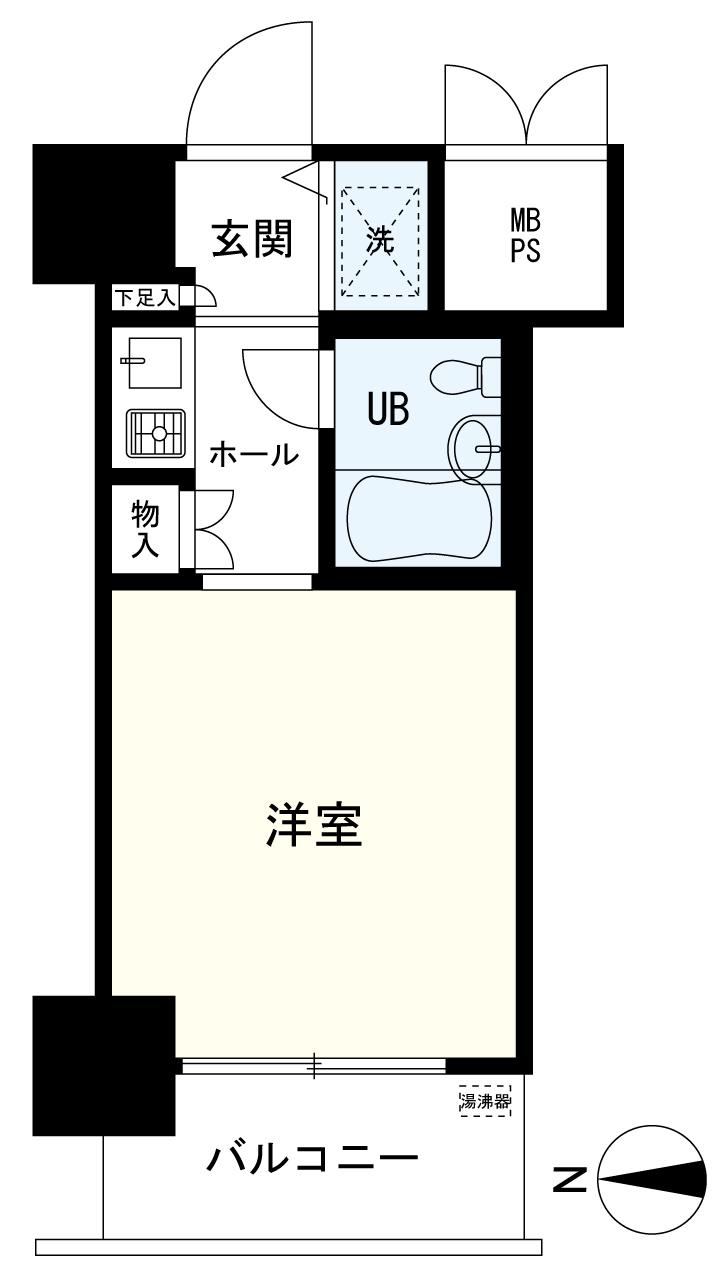 ライオンズマンション新川崎第2(ワンルーム/6階)の間取り写真