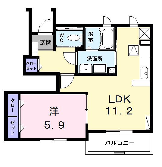 トロワ ブリランI(1LDK/1階)の間取り写真