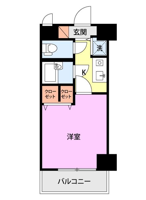 日興パレス長岡呉服町(1K/4階)の間取り写真