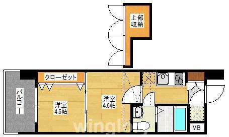 NO46 V-PROJECT2100天神(2K/3階)の間取り写真